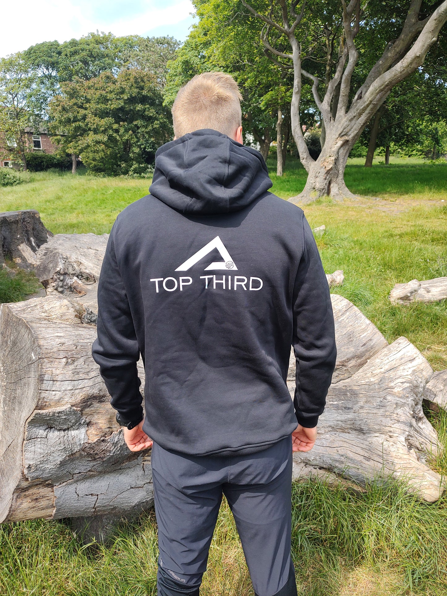 TOP THIRD Hoodie Black with White Logo